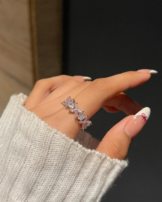 Laura Ring Band- pink white