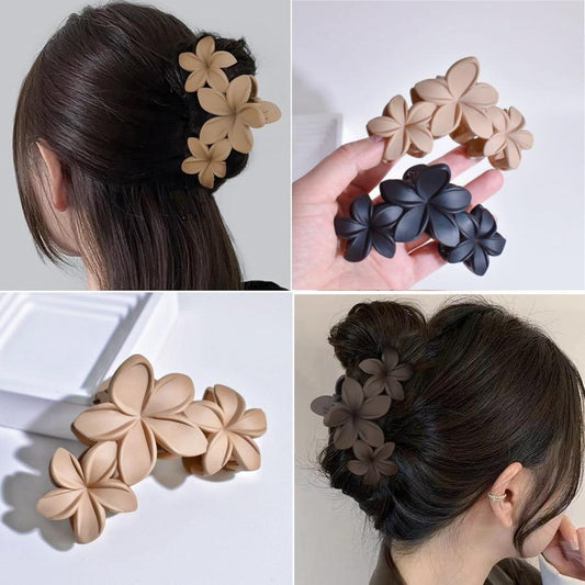 Triple Flower Hair Claws- matte