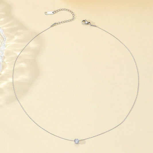 Minimal Solitaire Necklace (stainless steel)