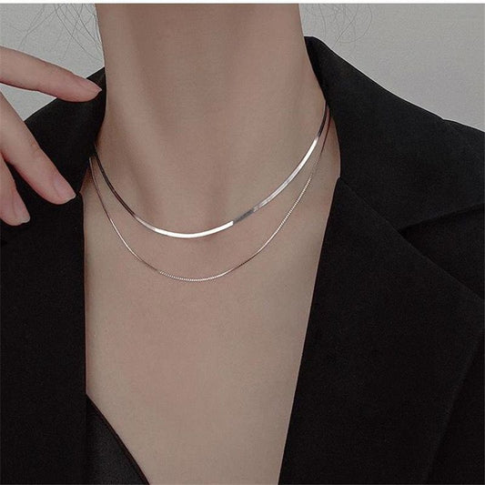 Silver Lining Double Layered Necklace