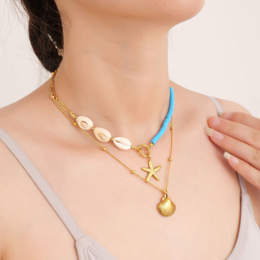 Blue Beaded Malibu Necklace