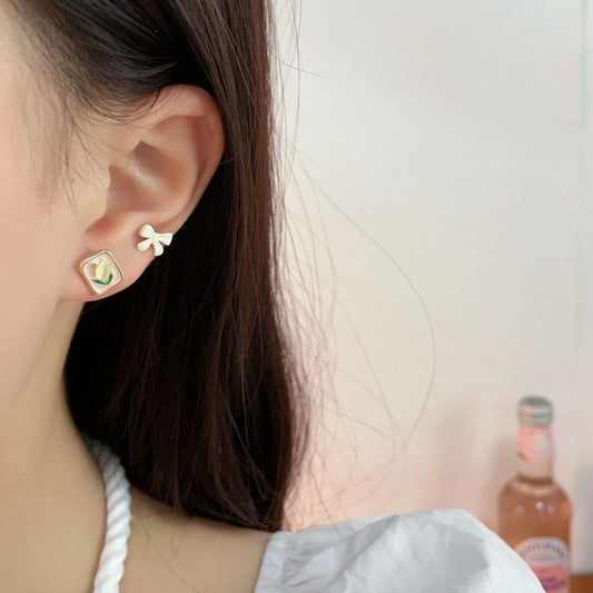 Dainty Pastel Tulip Earrings