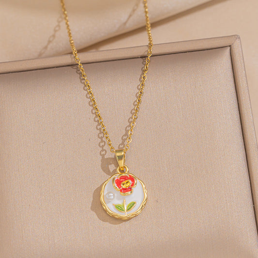 Peony Pearl Vintage Necklace