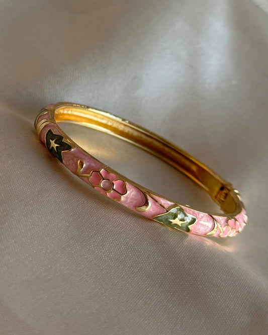 Minted Rose Enamel Bangle