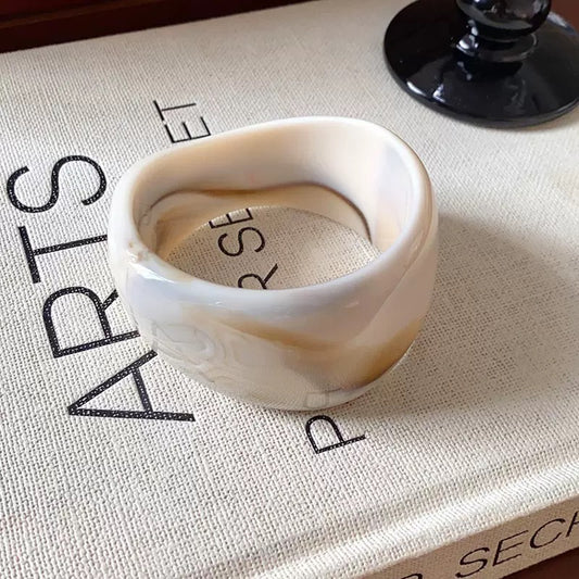 Nude Marbled Acrylic Bangle