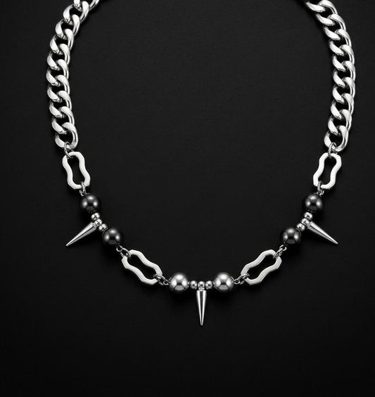 Silver Spike Baddie Necklace
