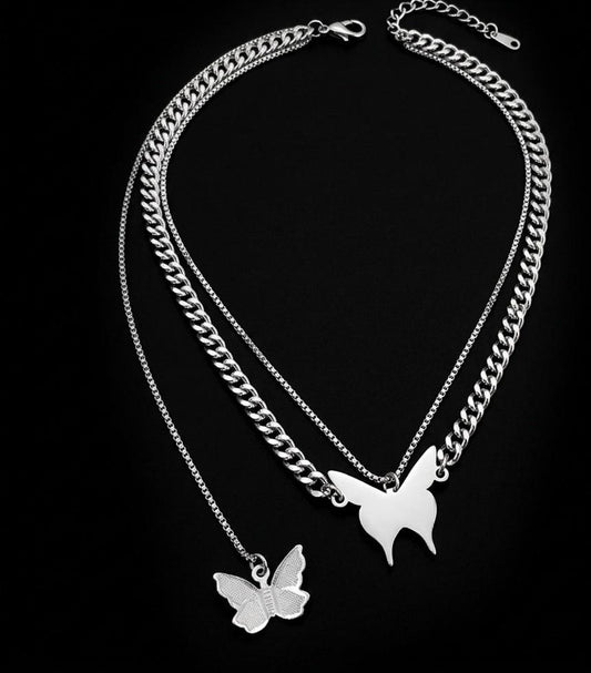 Double Trouble Butterfly Necklace