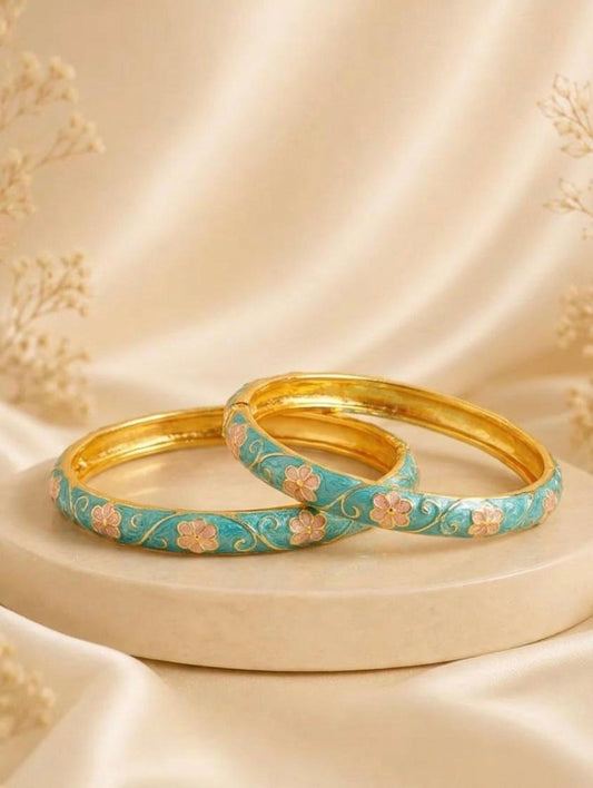 Vintage Blues Enamel Bangle( pack of 2pcs )