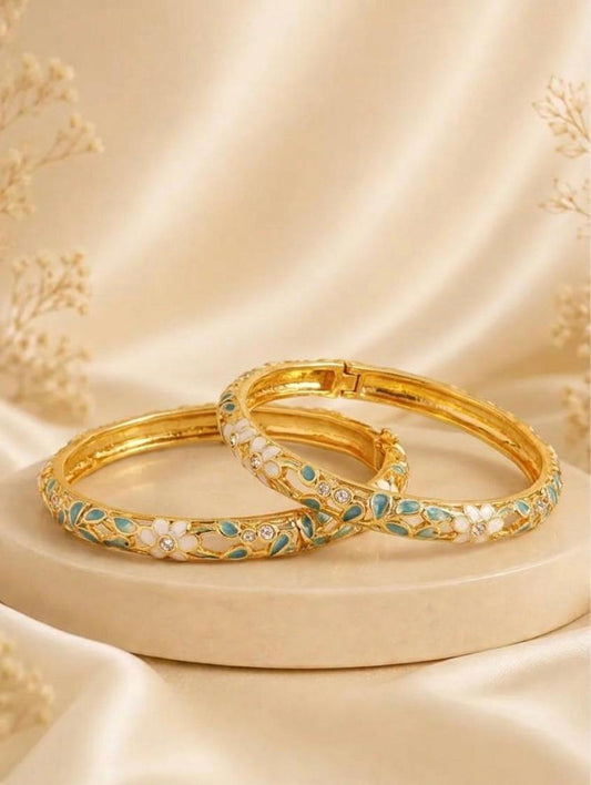 Victorian Maximalist Enamel Bangle ( pack of 2pcs )