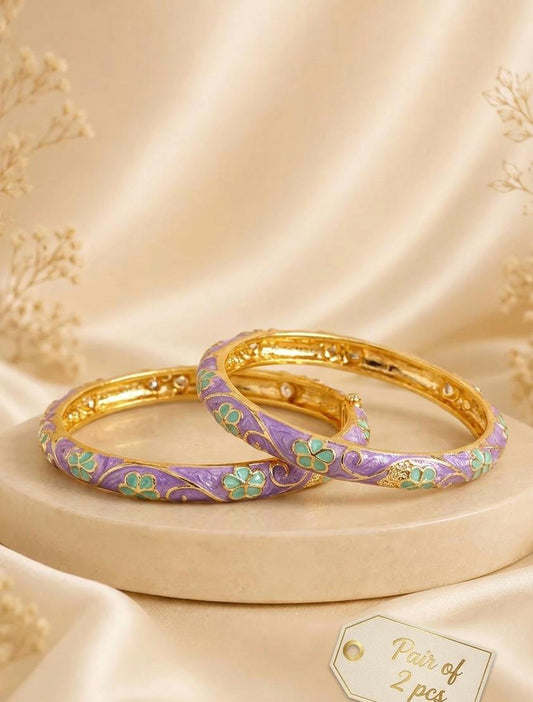 Crimson Crest Enamel Bangle ( pack of 2pcs )