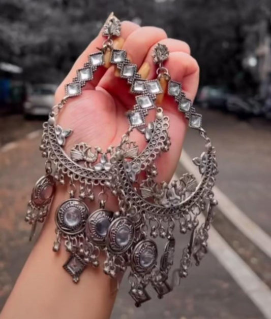 ASHOOR CHANDBALIS - kundan look peacock chandbalis