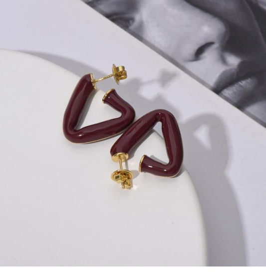 V Statement Hoop Earrings