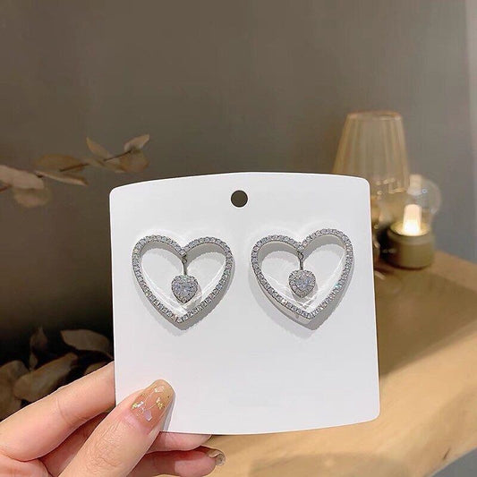 Heart Dangle earrings- can be worn in multiple ways