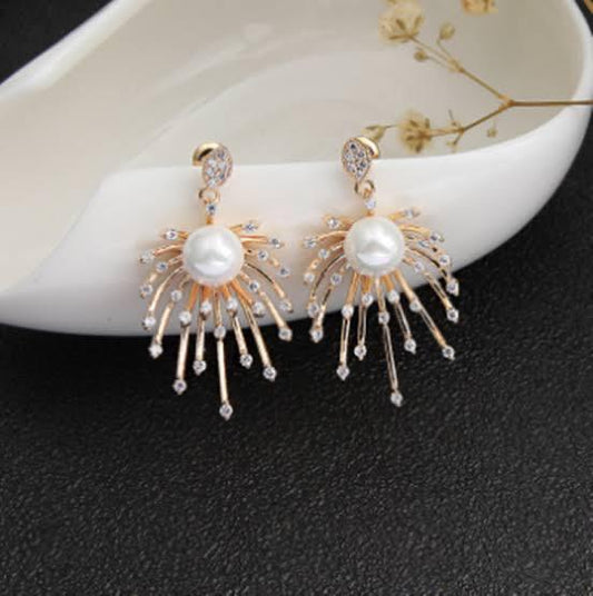 Korean Pearl Chandelier Earrings