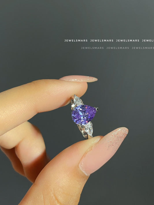 Lily Drop Ring- purple