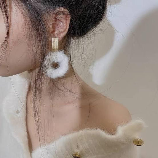 The Fluffy Love Cute Korean Earrings