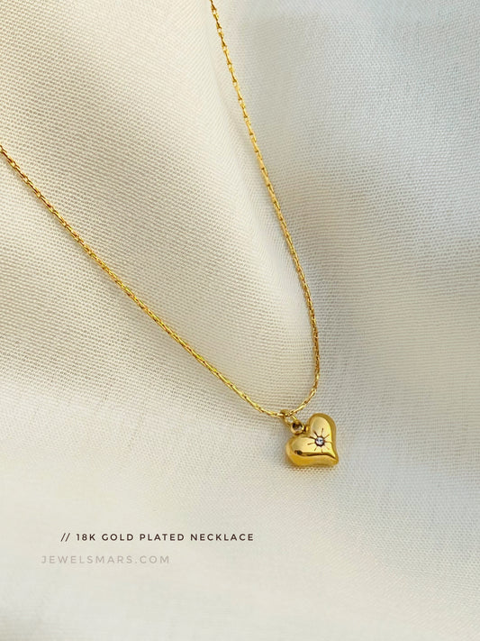 Tiny Heart Necklace [18k gold plated]