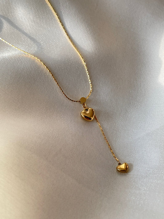 Jude Heart Drop Necklace [18k gold plated]