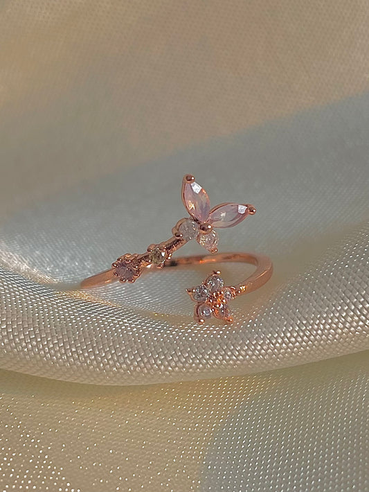 Dreamy Butterfly Ring- pink