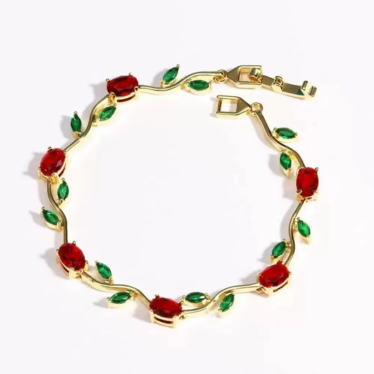 Tulip Bracelet -red green