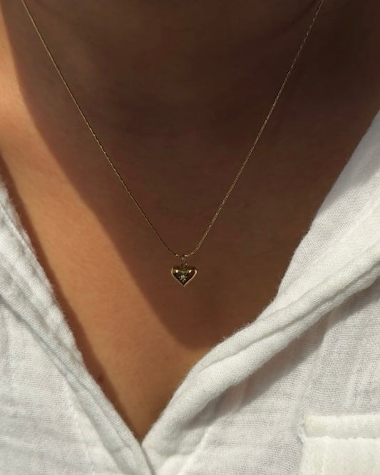 Tiny Heart Necklace [18k gold plated]