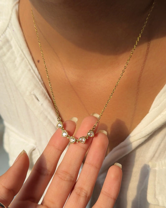 Cupid’s Heart Cluster Necklace