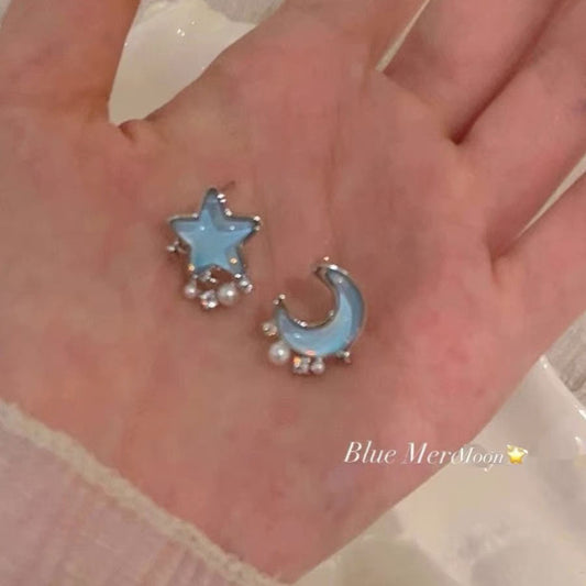 Blue Moon Star Earrings