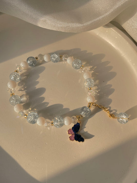 Dreamy butterfly bracelet - grey & white