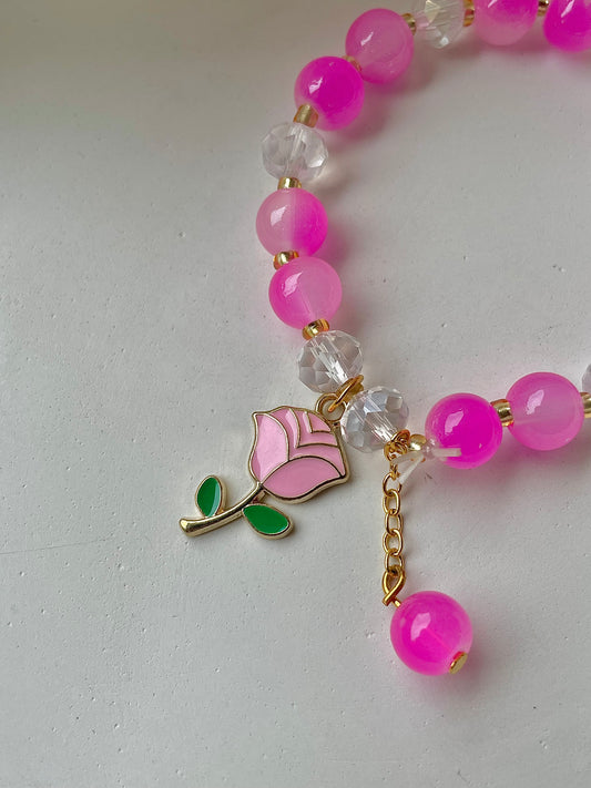 Rose bracelet- pink