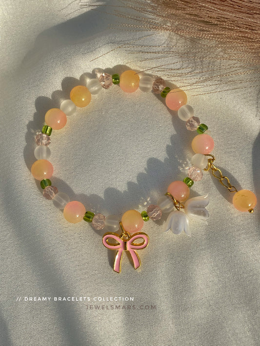 Bow me bracelet- sunset hues