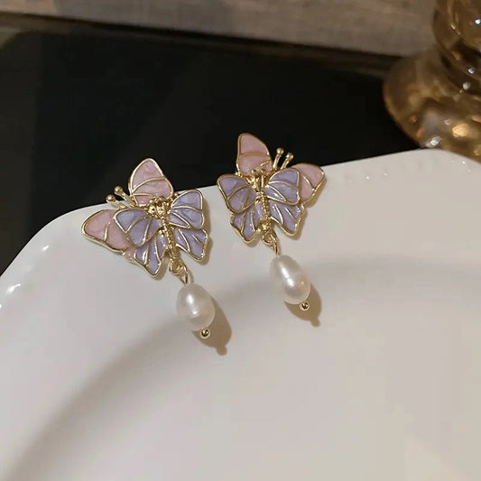 Purple Butterfly Earrings