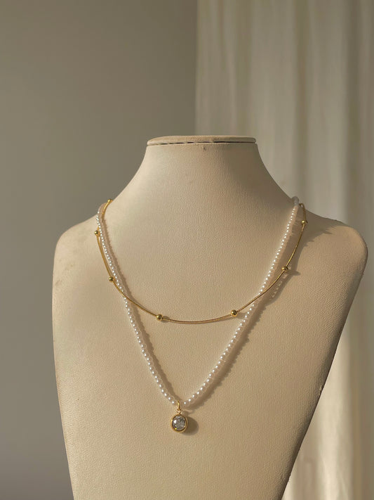 Jasmine Pearl Necklace [18k gold plated]