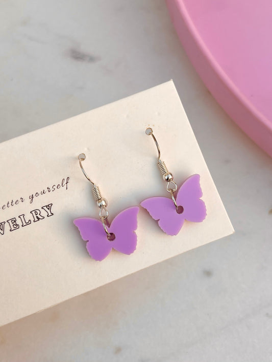 Little Butterfly Earrings - purple