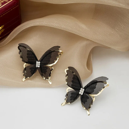 Black Fairy Butterfly Earrings