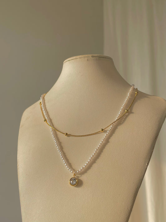 Jasmine Pearl Necklace [18k gold plated]