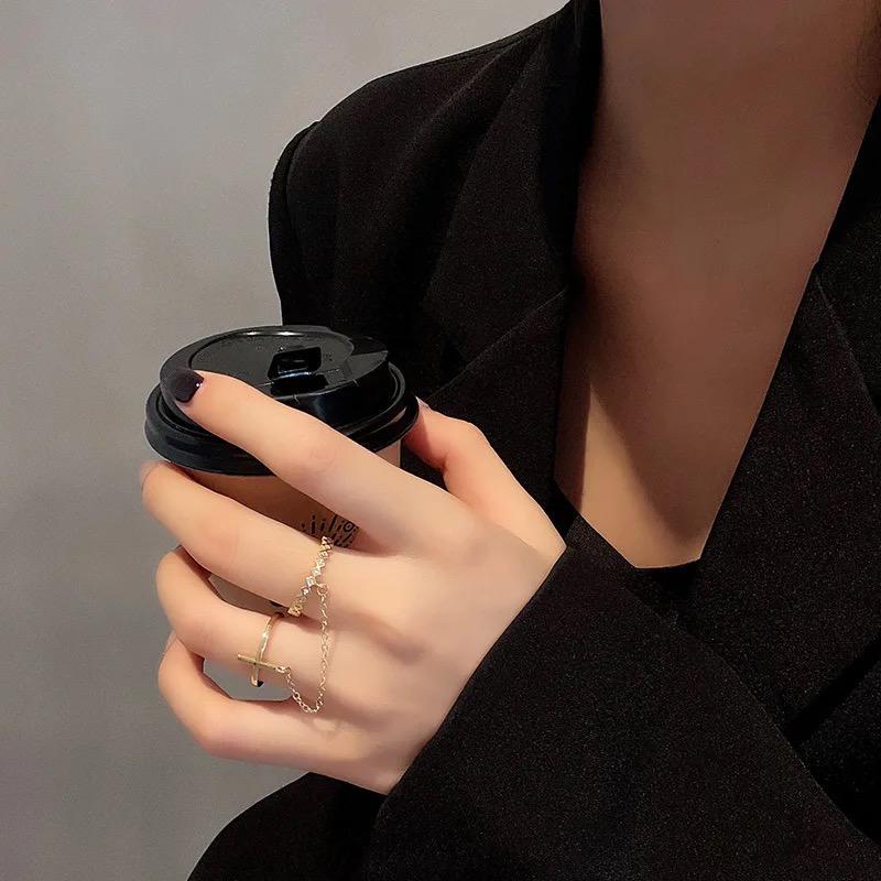 Chain Cross Two in one Finger Rings – Jewelsmars