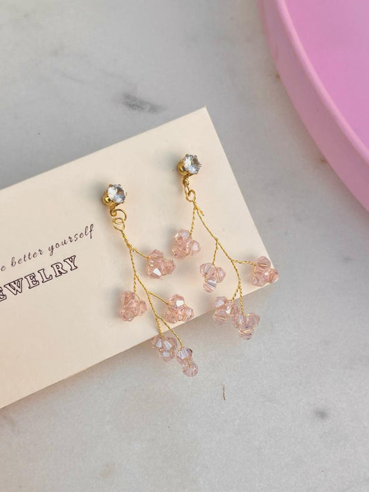 Cherry Blossom Handmade Earrings- pink