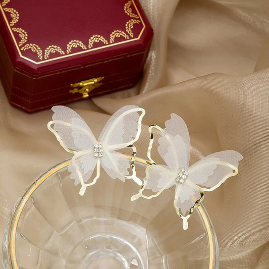 Fairy Butterfly Earrings- white