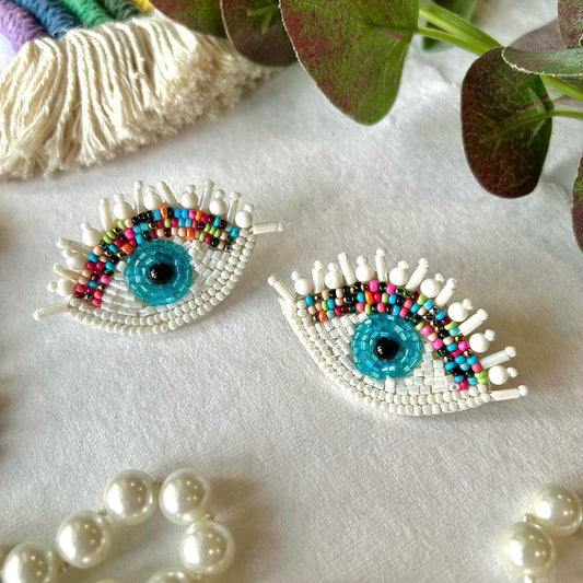 Evil Eye Handmade Beaded Earrings