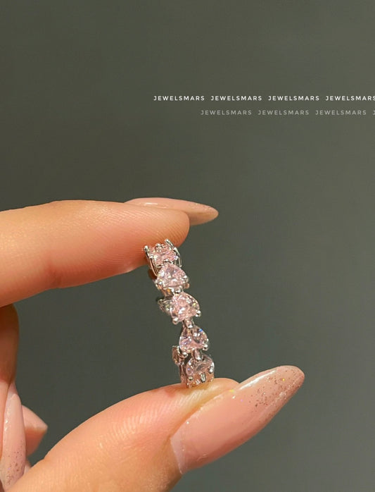Frozen Hearts Ring Band- pink