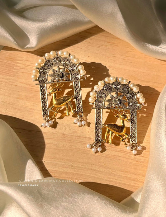 Hiran Earrings- dual tone earrings