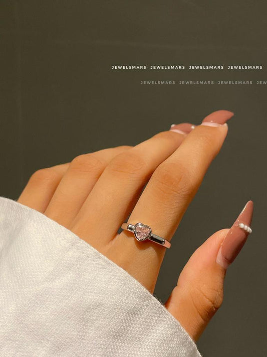 Grunge Heart Ring- pink