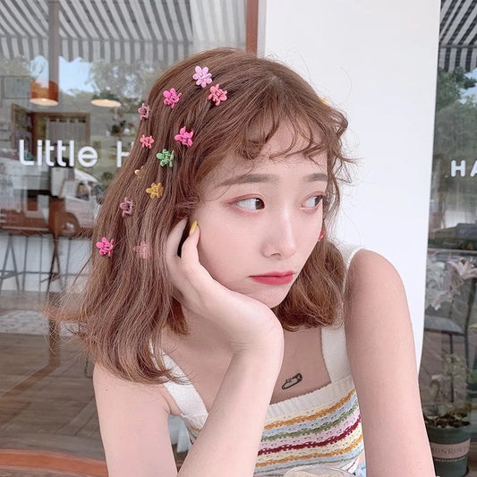 Korean Tiny  Cute Floral Hair Clips- random colours