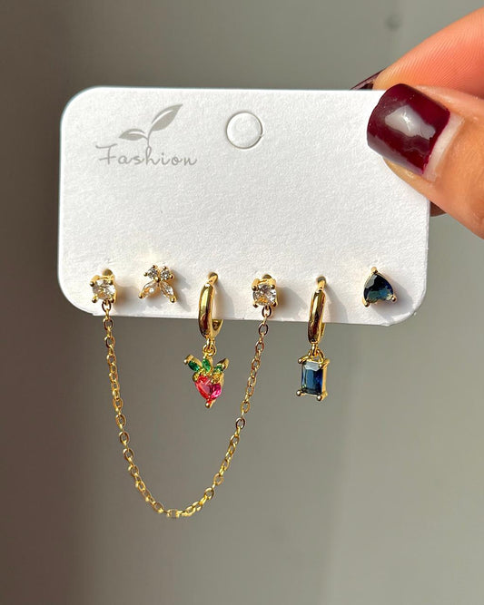 Blinking Berry Piercing Earrings Combo