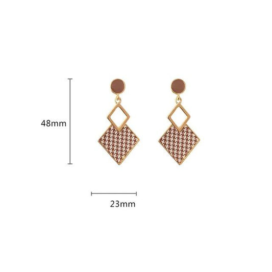 Korean Plaid Statement Earrings