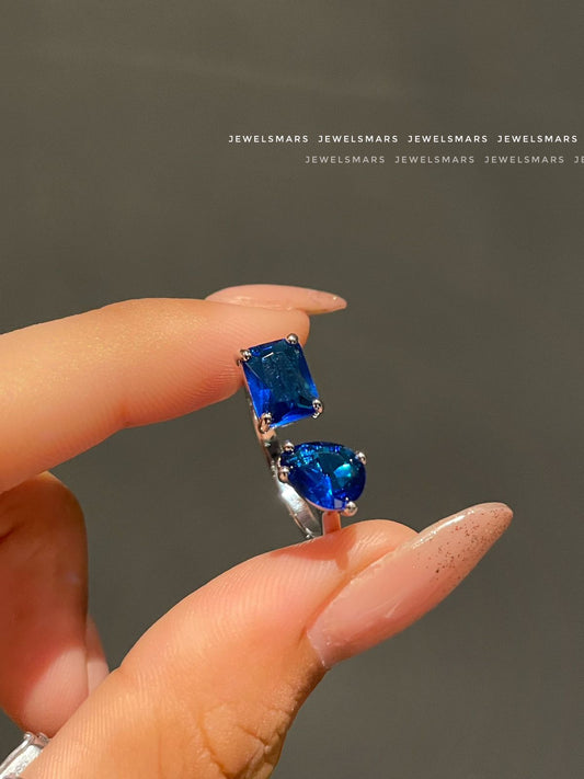 Kylie Geometric Ring- Royal blue