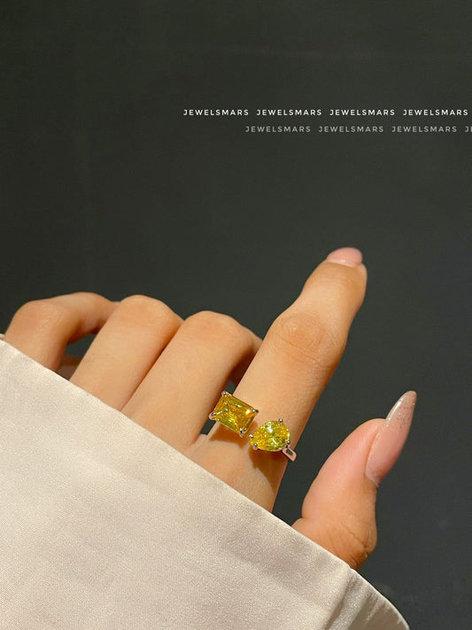 Kylie Geometric Ring- yellow