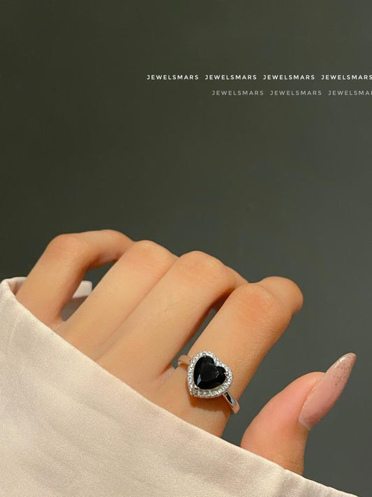 Lovely Heart Ring - black