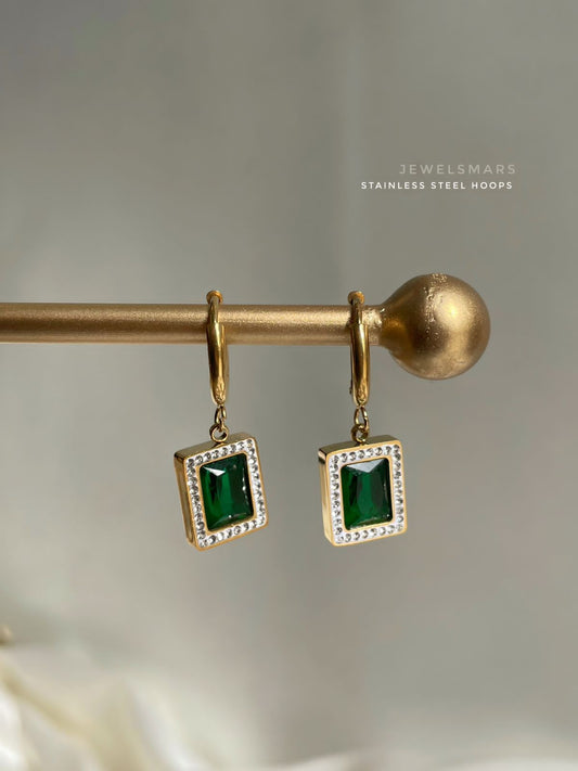 Martha Earrings - green (stainless steel)