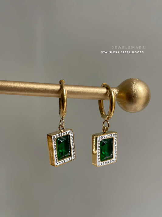 Martha Earrings - green (stainless steel)